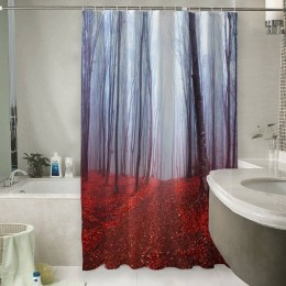 Шторы для ванной «Осенний лес в тумане»