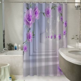 Шторы для ванной «Тоннель с розами»