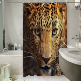 Шторы для ванной «Леопард портрет»