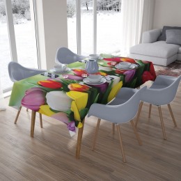3D скатерти «Разноцветные тюльпаны»