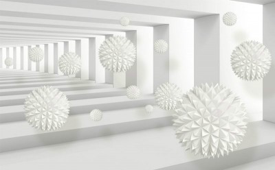3D Фотообои «Колючие шары в тоннеле» 3D Фотообои