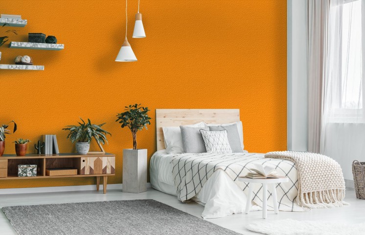Обои для стены в рулонах цвет насыщенный оранжево-жёлтый вид 8