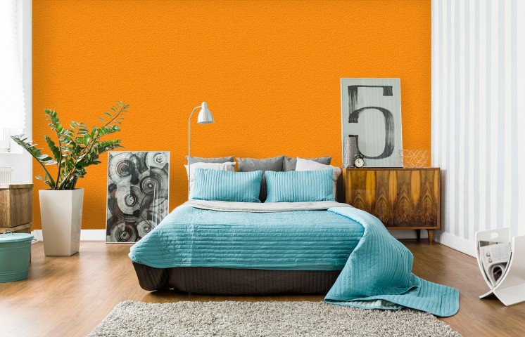 Обои для стены в рулонах цвет насыщенный оранжево-жёлтый вид 9