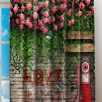 Фотошторы «Телефонная будка с граффити»