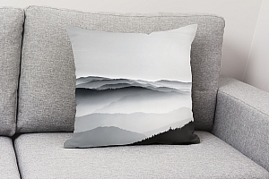 3D Подушка «Черно-белый пейзаж» вид 2