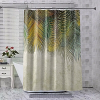 Шторы для ванной «Занавес из ярких листьев на светлом фоне» вид 7