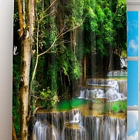 Фотошторы «Водопад с журавлями»