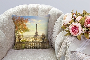 3D Подушка «Фреска Париж»  вид 3