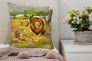 3D Подушка «Львы»  вид 8