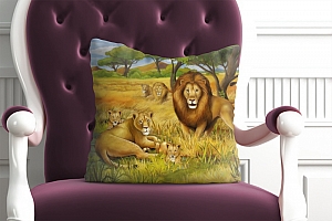 3D Подушка «Львы»  вид 5