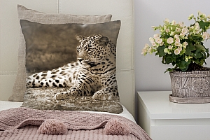 3D Подушка «Леопард сепия» вид 3