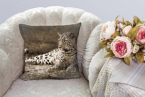 3D Подушка «Леопард сепия» вид 2