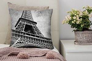 3D Подушка «Париж черно-белые»  вид 5