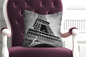 3D Подушка «Париж черно-белые»  вид 3