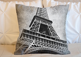 3D Подушка «Париж черно-белые»  вид 2