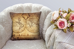 3D Подушка «Старинная карта мира» вид 4