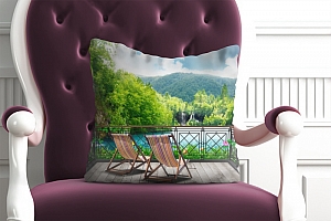 3D Подушка «Балкон в долине водопадов»  вид 6