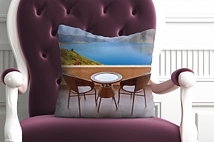 3D Подушка «Терраса с видом на горное озеро» вид 6