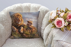 3D Подушка «Величественные львы» вид 8