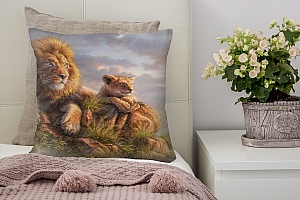 3D Подушка «Величественные львы» вид 5