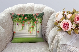 3D Подушка «Тоннель с лианами роз» вид 3