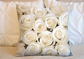 3D Подушка «Нежные белые розы» вид 2