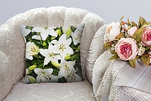 3D Подушка «Красивые лилии белого цвета» вид 7