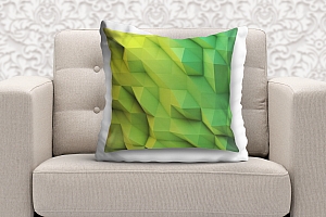 3D Подушка «Зеленые полигоны» вид 6