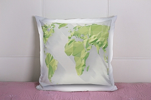 3D Подушка «Зеленые континенты из полигонов» вид 8