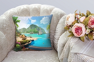 3D Подушка «Курортный островок» вид 3