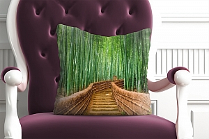 3D Подушка «Сквозь бамбуковую рощу» вид 3