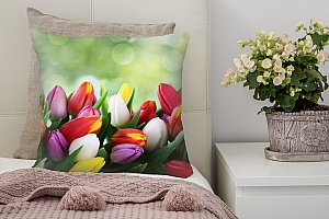 3D Подушка «Разноцветные тюльпаны» вид 7