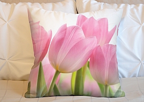 3D Подушка «Крупные розовые тюльпаны» вид 5