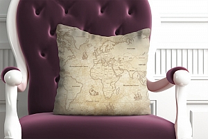 3D Подушка «Карта мира в винтажном стиле» вид 3