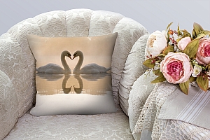 3D Подушка «Влюбленные лебеди» вид 2