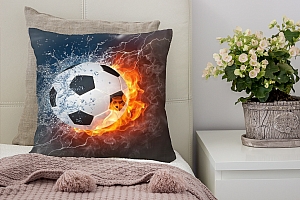 3D Подушка «Огненный футбольный мяч» вид 5