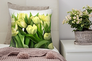 3D Подушка «Нежные желтые тюльпаны» вид 7