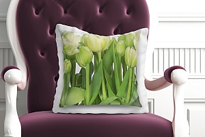 3D Подушка «Салатовые тюльпаны» вид 2