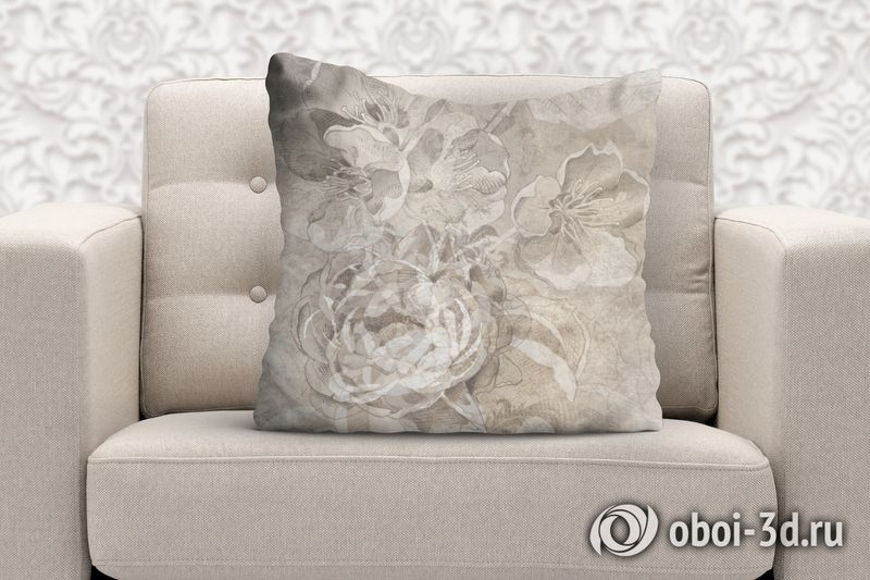 3D Подушка «Старинный эскиз»  вид 3