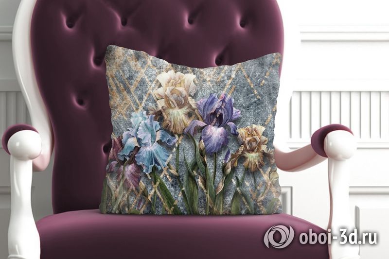 3D Подушка «Мистические ирисы»  вид 4