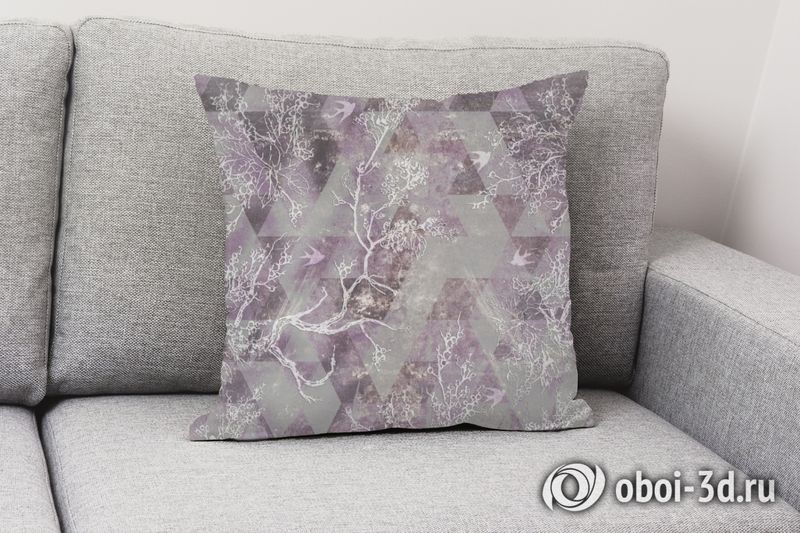 3D Подушка «Ласточки в изящных ветвях» вид 3