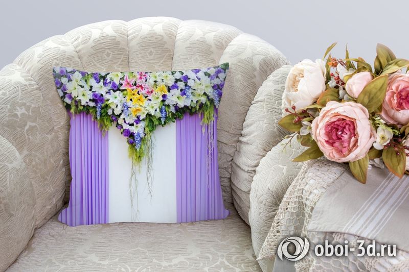 3D Подушка «Сиреневая вуаль» вид 4