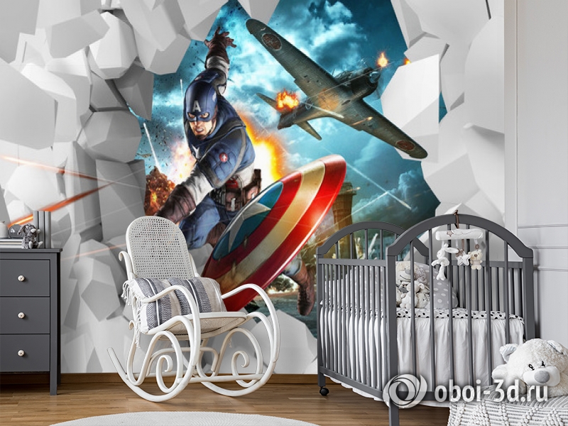 3D Фотообои «Капитан Америка» вид 7