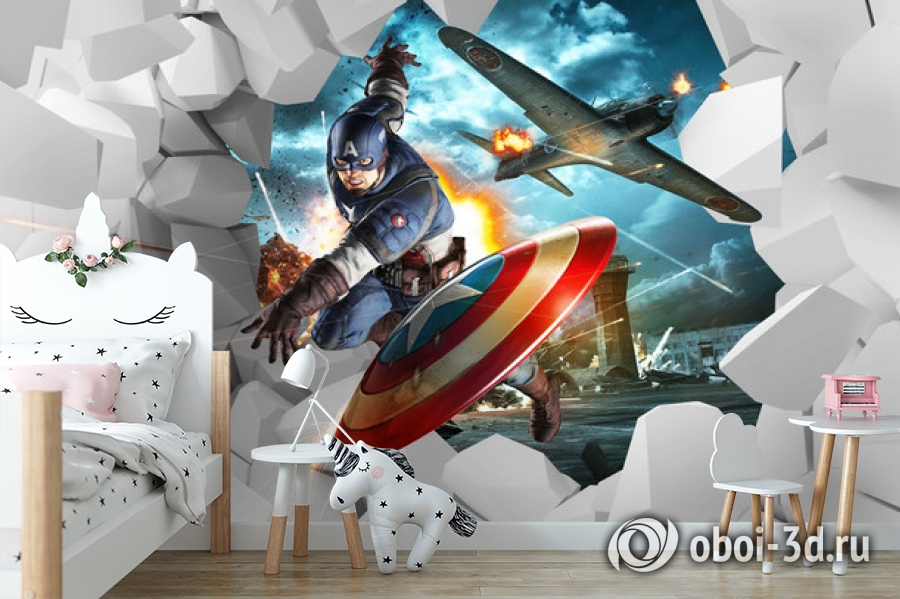 3D Фотообои «Капитан Америка» вид 6