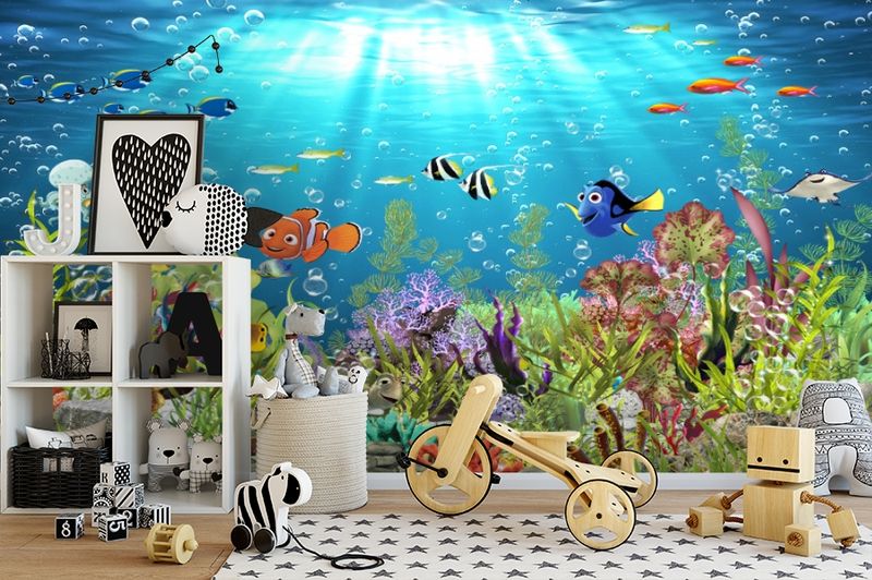 3D Фотообои «Забавные рыбки» вид 2