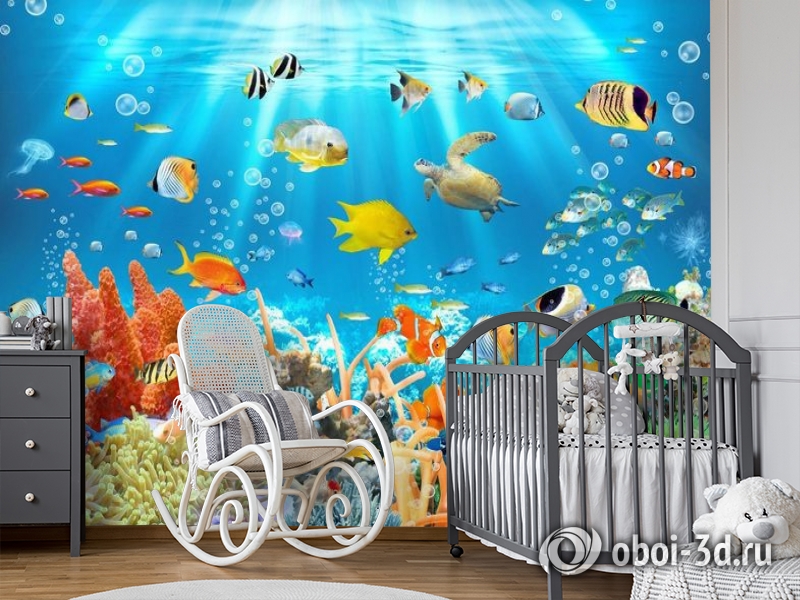 3D Фотообои «Разноцветный подводный мир» вид 9