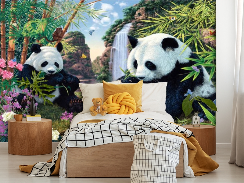 3D Фотообои «Семейство панд» вид 5