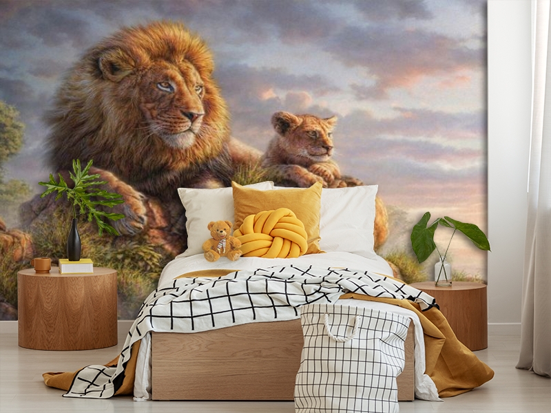 3D Фотообои «Величественные львы» вид 5