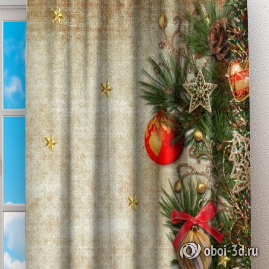 Фотошторы «Рождественская композиция» вид 2