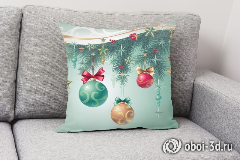 3D Подушка «Новогодняя композиция»  вид 4